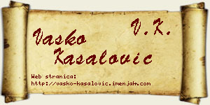 Vasko Kasalović vizit kartica